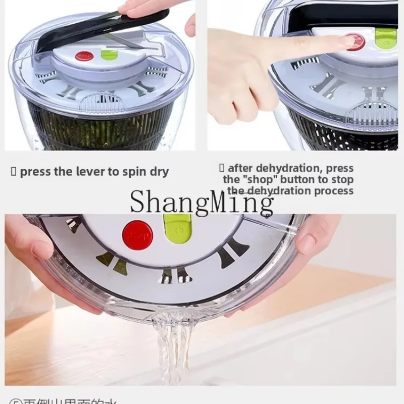 

CLL Press Salad Drying and Throwing Machine Amoy Vegetable Basin Dehydration Vegetable Washing Drain Basket Household