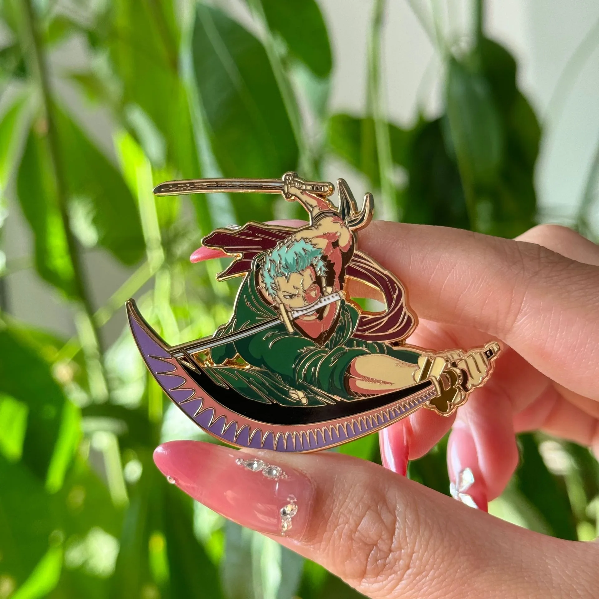 One Piece Roronoa Zoro Ace Enamel Badge Three Knife Flow Zoro Metal Badge Backpack Clothing Decoration Cool And Cool Brooch Gift
