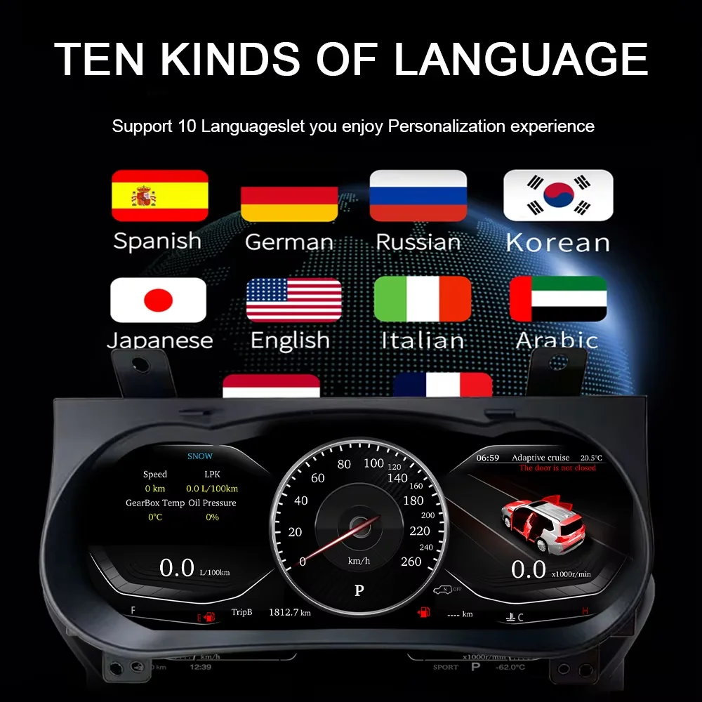 

LCD Instrument Panel For Toyota Hilux Fortuner 2016-2024 Virtual Digital Cluster CockPit Speedometer Dedicated Dashboard