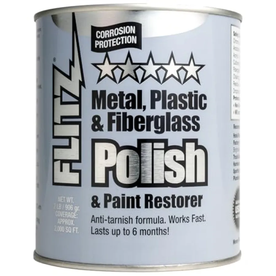 

Metal Polish Paste - 2lb Can of USA-Made Polish for Solid Chrome Stainless Steel Aluminum - Non-Abrasive Formula Ideal for Remo