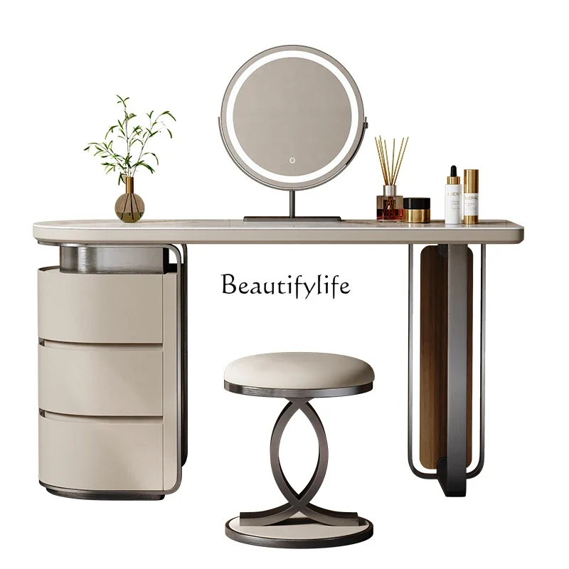 

FG52Italian minimalist dresser chest cabinet integrated modern simplicity high sense light luxury high-end rock slab makeup tabl