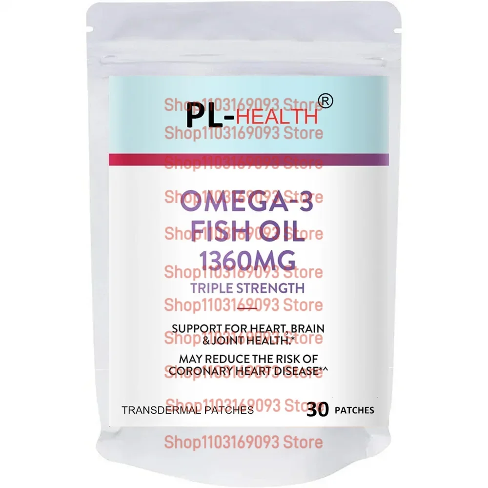 30 Patches Omega-3 Fish Oil Transdermal Patches Heart Health, Cardio Support, Rapid-Release