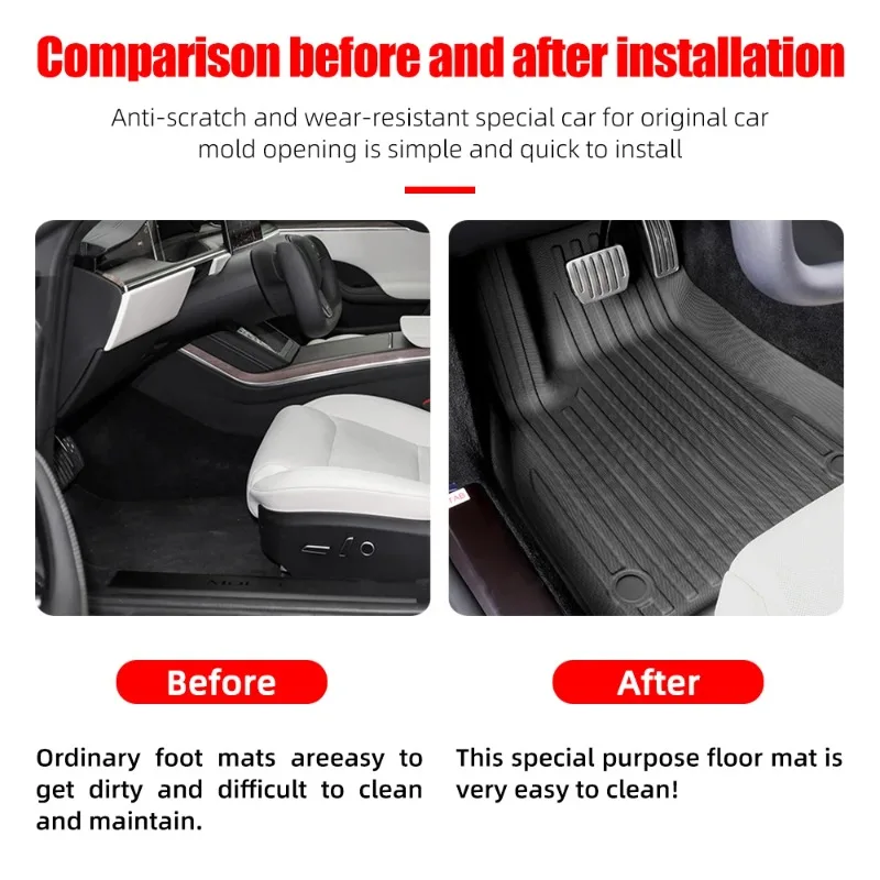 Floor Mats For Dacia Duster 2018-2024 Petrol Power Car Mats Trunk Pad TPE 3D Foot Mat Set Accessories Left Rudder