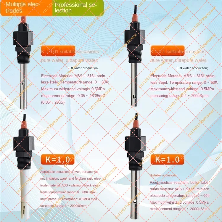 Mini EC TDS pH Sensor & Conductivity Transmitter, Water Quality Analyzer Electrode