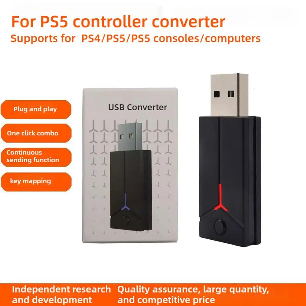 อะแดปเตอร์คอนโทรลเลอร์ไร้สาย USB สําหรับ PS5 อะแดปเตอร์บลูทูธสําหรับ PS5 Pro Slim PC อุปกรณ์เล่นเกมมืออาชีพสัญญาณที่มีเสถียรภาพ