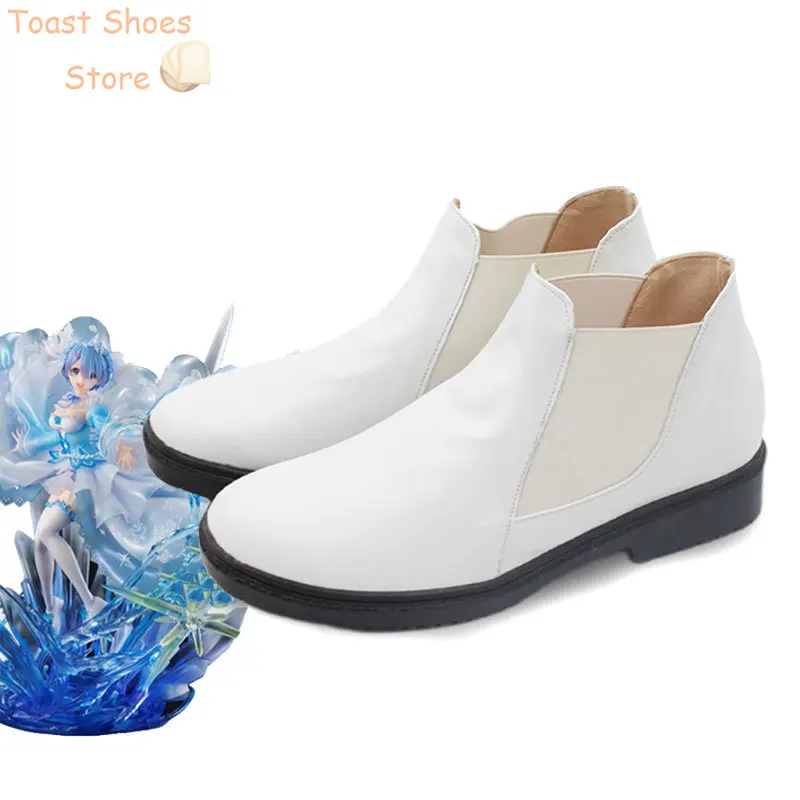 

Rem Cosplay Shoes Anime Re:Life in a Different World Cosplay Prop PU Leather Shoes Halloween Boots Costume Prop