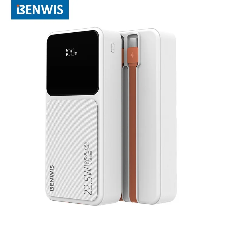 

BENWIS 20000 mAh Mobile Phone Charger Portable External Battery Power Bank PD22.5W Fast Charging for iPhone 13 Xiaomi Power Bank