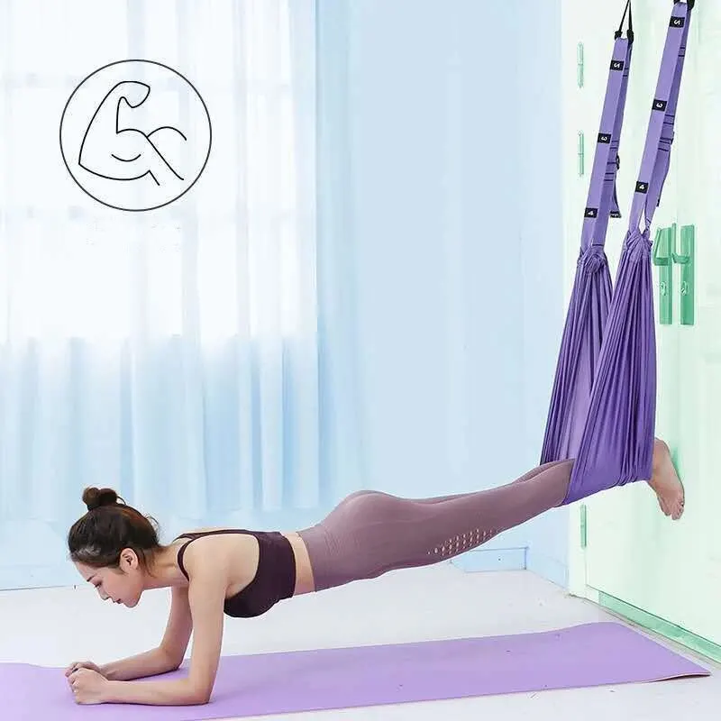 Aerial Yoga Rope Straight Horse Crotch Open Elastic Yoga Belt Split Lower Waist Trainer Inverted Rope Pull Extension Belt