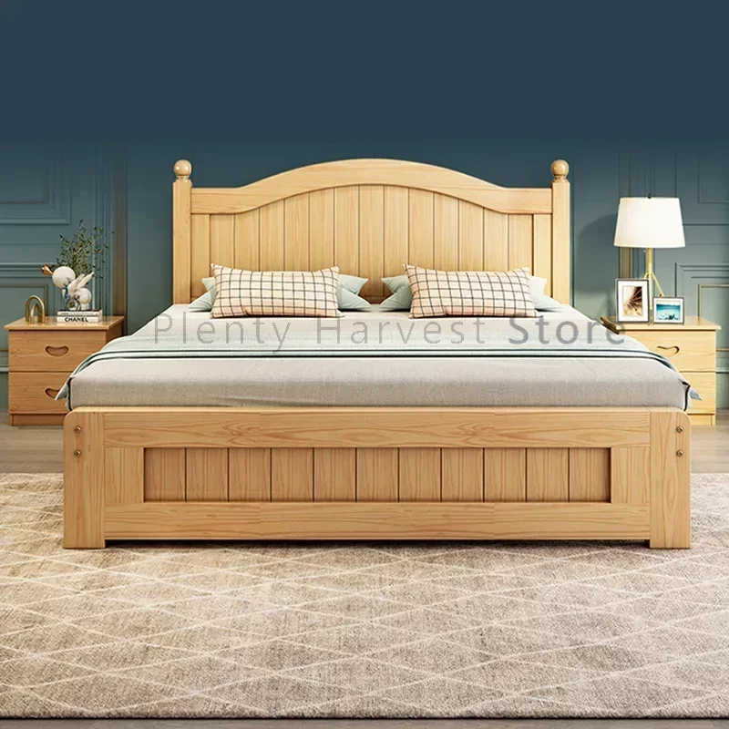 Cama moderna para sala de estar, mueble de madera Estilo nórdico Kawaii, doble, tamaño King, barato, para Dormitorio