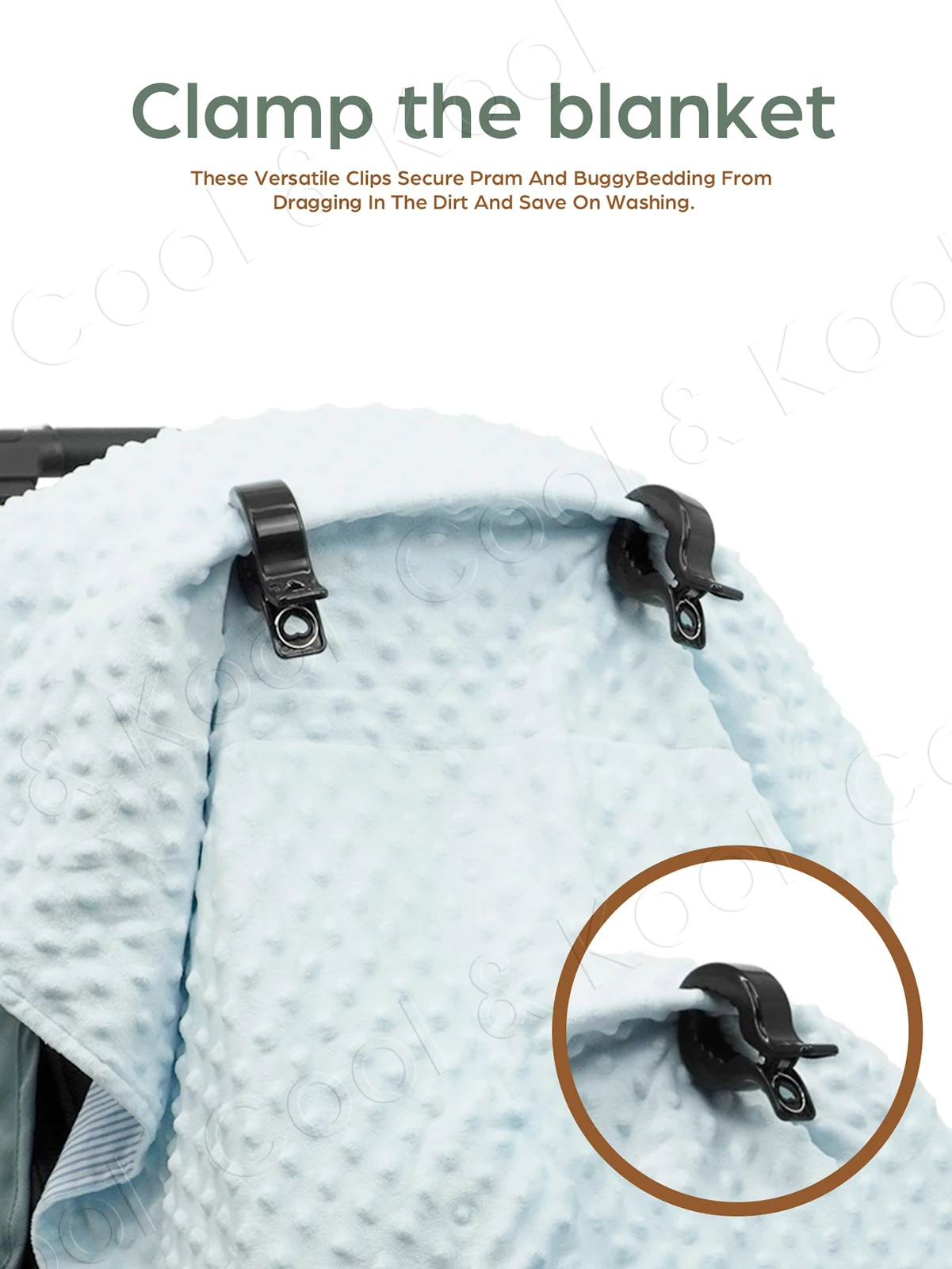 Mehrfarbige Universelle Kinderwagen-Clips, Anti-Rutsch-Krokodilklemmen für Decken und Zubehör – Detail 4