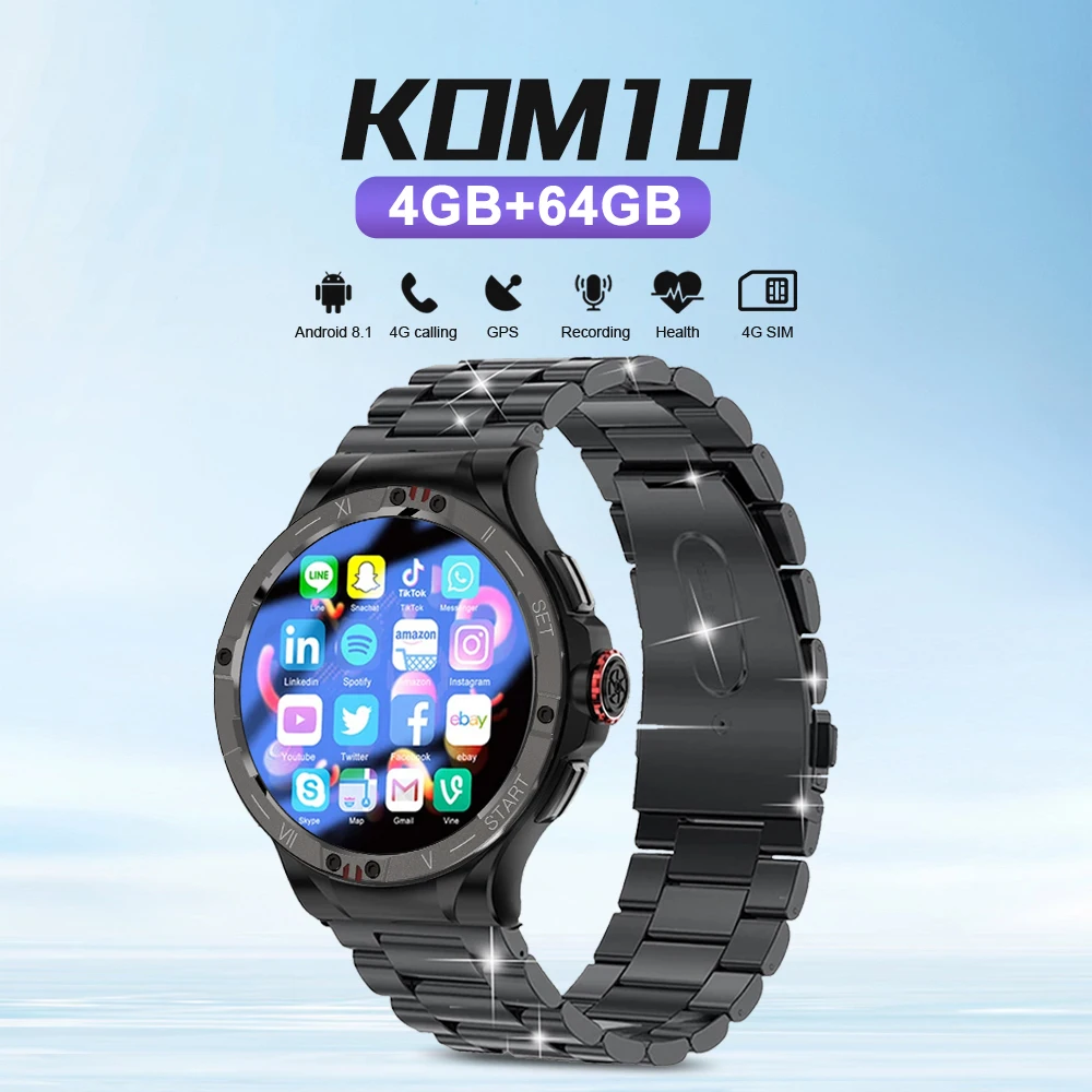 

Смарт - часы SERVO V10 4G LTE 120° вращающаяся камера 1,43 дюйма AMOLED 128G Google Play Store Приложение призывает Android Smart Watch 2024