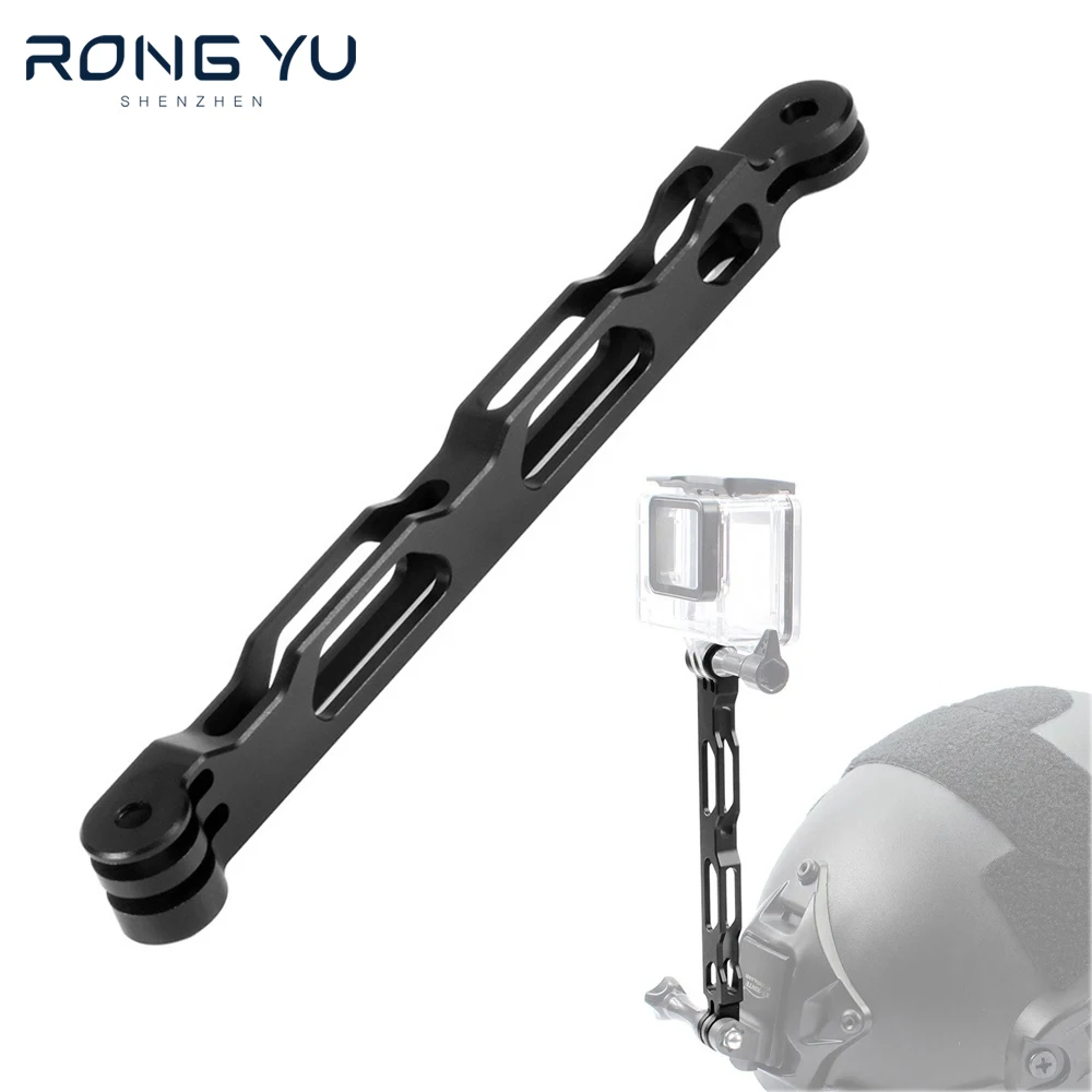 

Selfie Helmet Stick Extension Arm Mount Tripod Adapter Aluminum Alloy for GoPro Hero 12 11 10 9 5 insta360 RS DJI Action Bracket