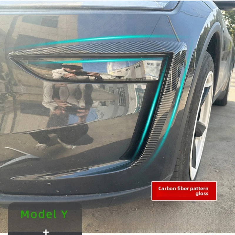 Front Bumper Wind Knife Air Vent Decor Trim Sticker For New Model Y 2024+ Sport Decorative Sticker Exterior Accessories