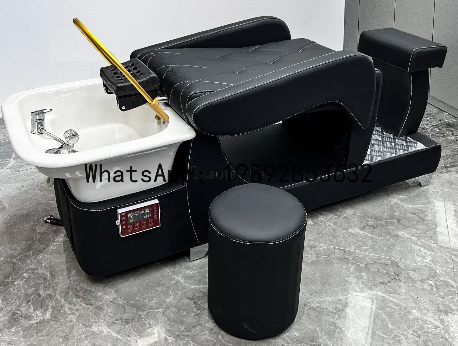 

BB Hair Salon Shampoo Chair Half Lying Flush Retro Salon Bed