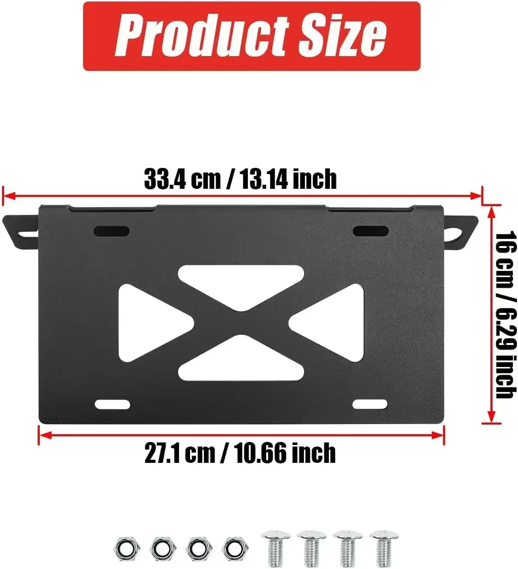 

Rustproof Car Front License Plate Frame For Ford Bronco 2024-2021 Mounting Bracket Bumper License Plate Holder Iron Alloy