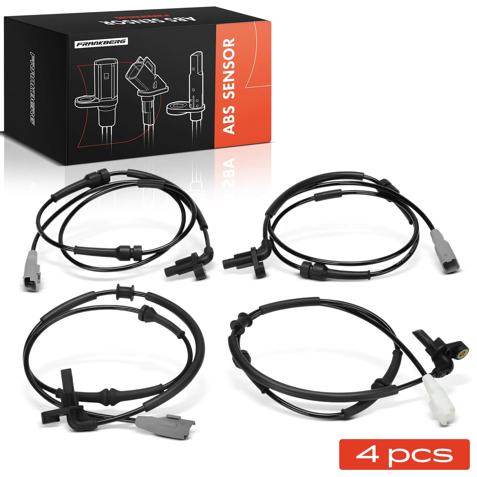 Frankberg 4x ABS Sensor Vorderachse und Hinterachse für Citroën Berlingo Peugeot Partner 96469709 96585998 96469725 51436