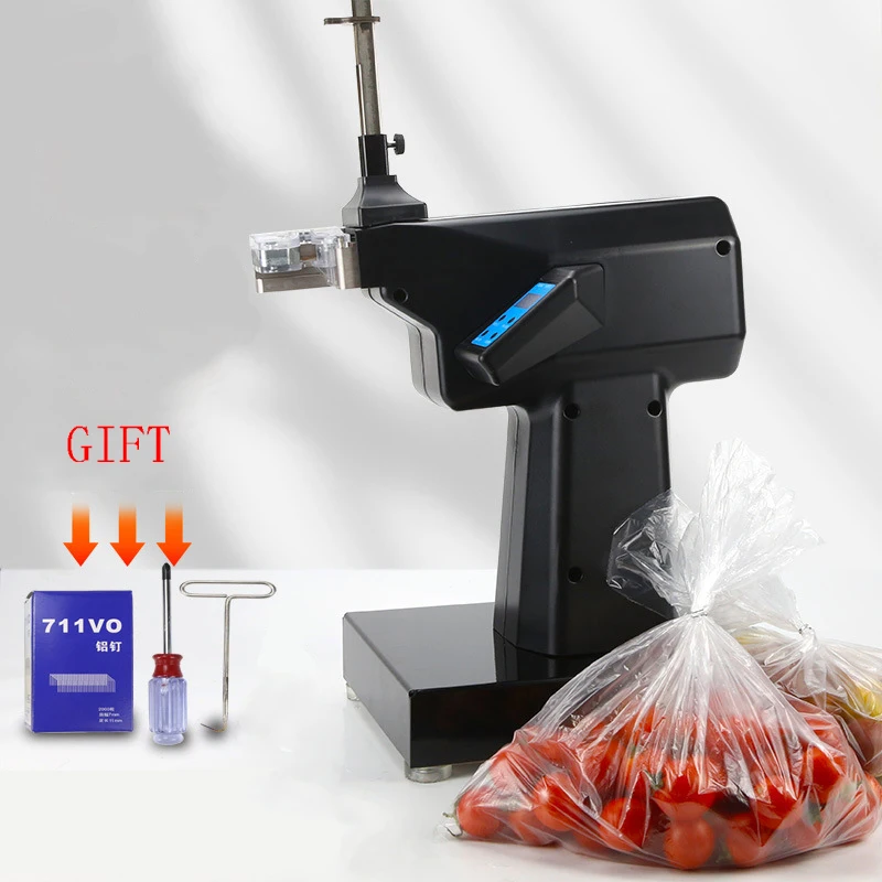 Automatic Sealer Aluminum Pinning Machine Supermarket Pack Fruit and Vegetable Food Plastic Bags Sealing Packaging Machine