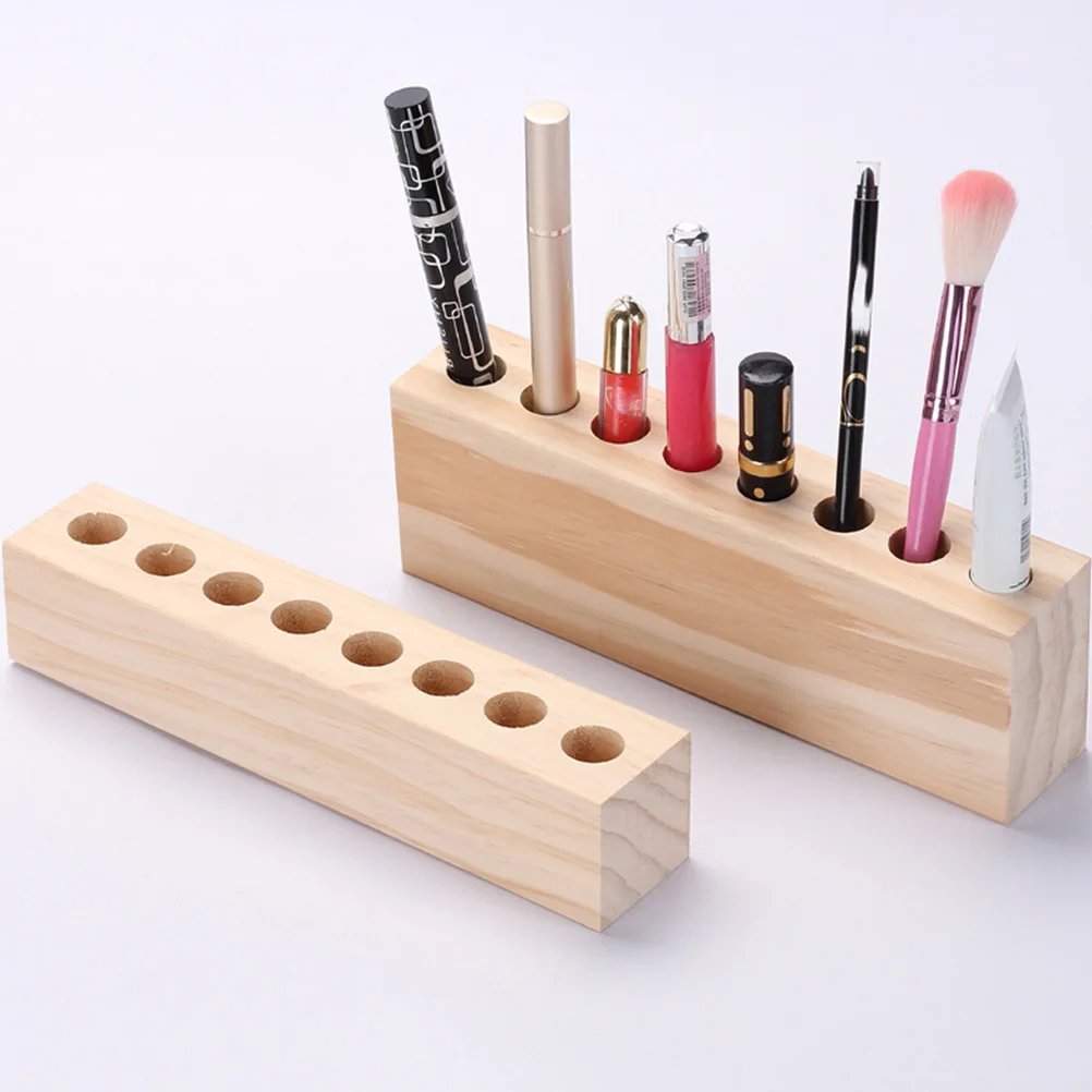 

2 Pcs Lipstick Storage Rack Desktop Organizer Durable Wooden Multi-grid Practical Long-lasting Compact Space-saving