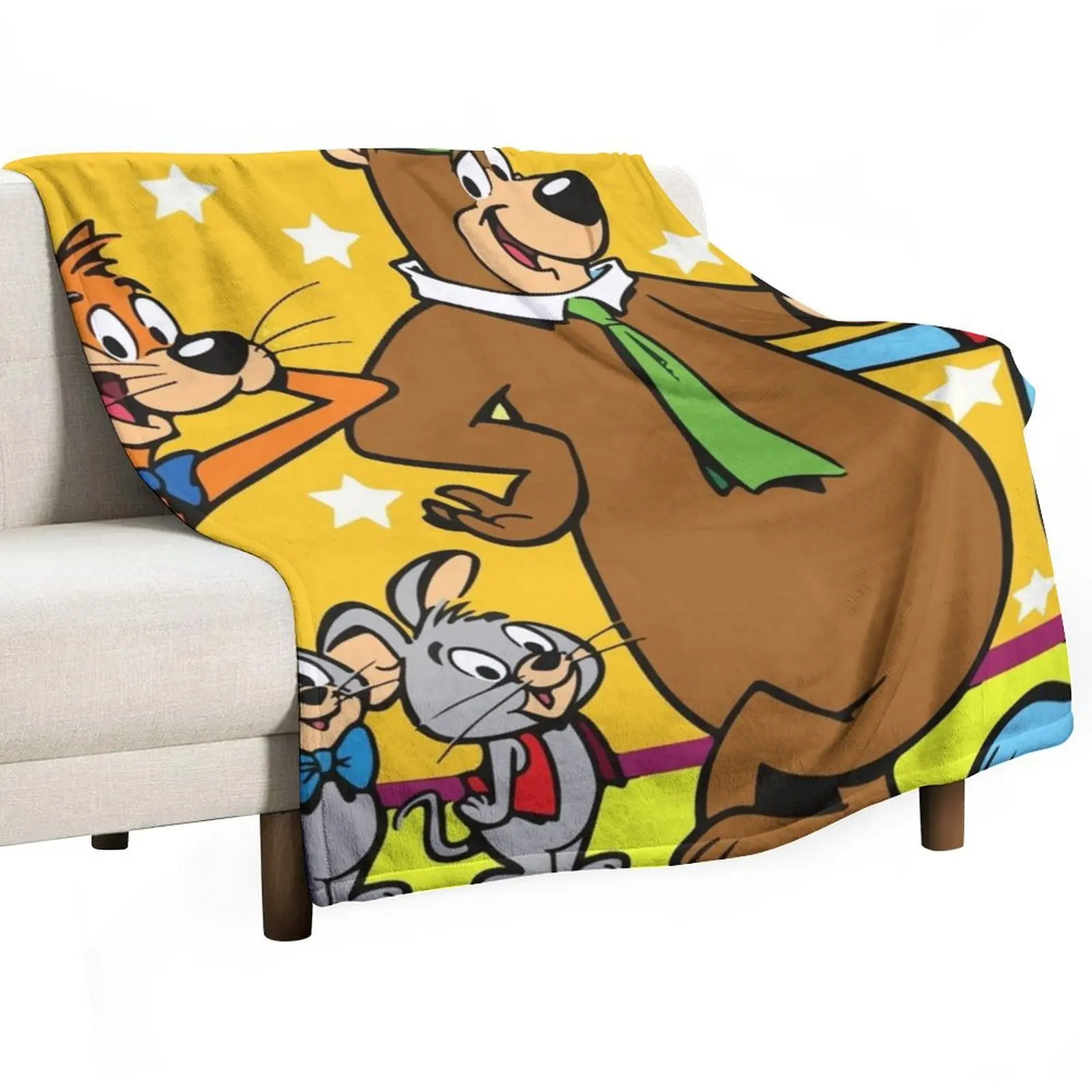 

huckleberry hound and friends Throw Blanket Stuffeds Thins Soft Plush Plaid Furry Blankets