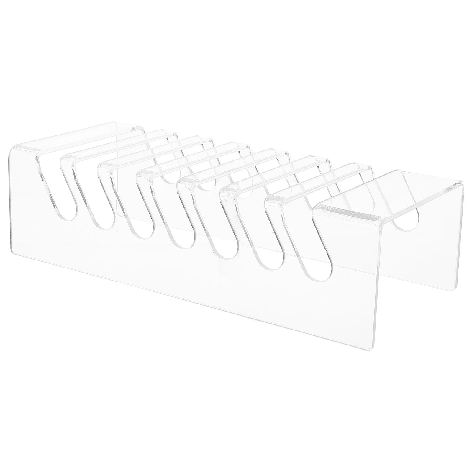 7 Slots Phone Storage Box Transparent Acrylic Desktop Organizer For Cell Phones Tablets Classroom Office Desk Display Stand