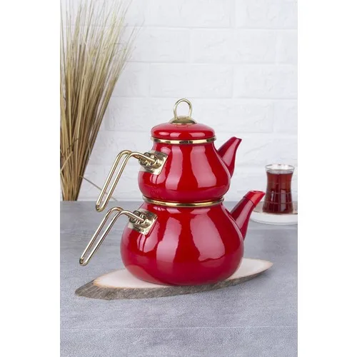 Acar Qualita Roly & poly Enamel Teapot-Red