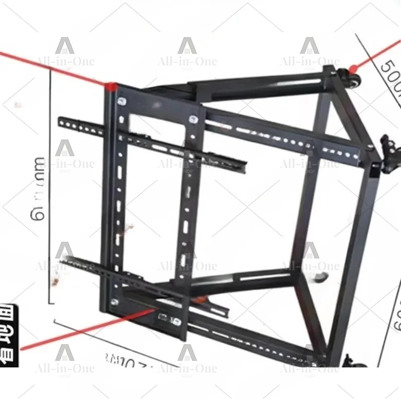 The 32-80-inch TV stand of the base is on the floor