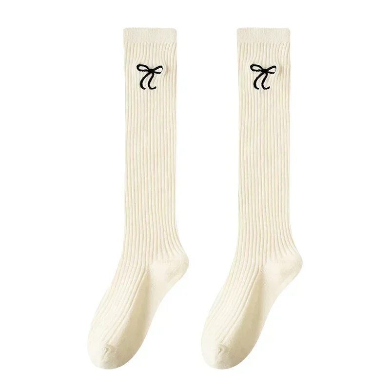1 Pair Korean Fashion Legging Stocking Sock for Kids Girl JK Lolita Embroidery Bow Knee High Sock Spring Autumn School Sock image 5