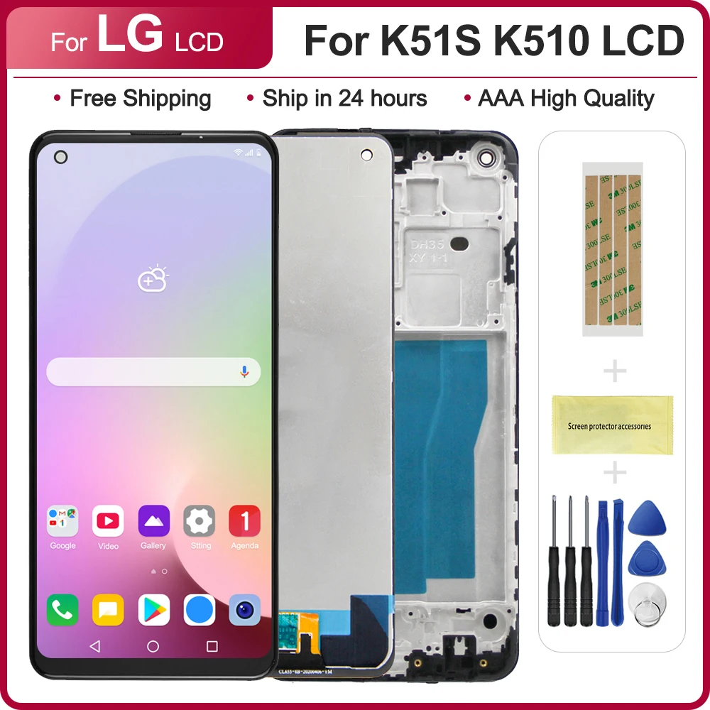 Pantalla LCD de 6,55 pulgadas, montaje de digitalizador con pantalla táctil para LG K51S K51 S LMK510EMW LM-K510EMW LM-K510, piezas de reparación