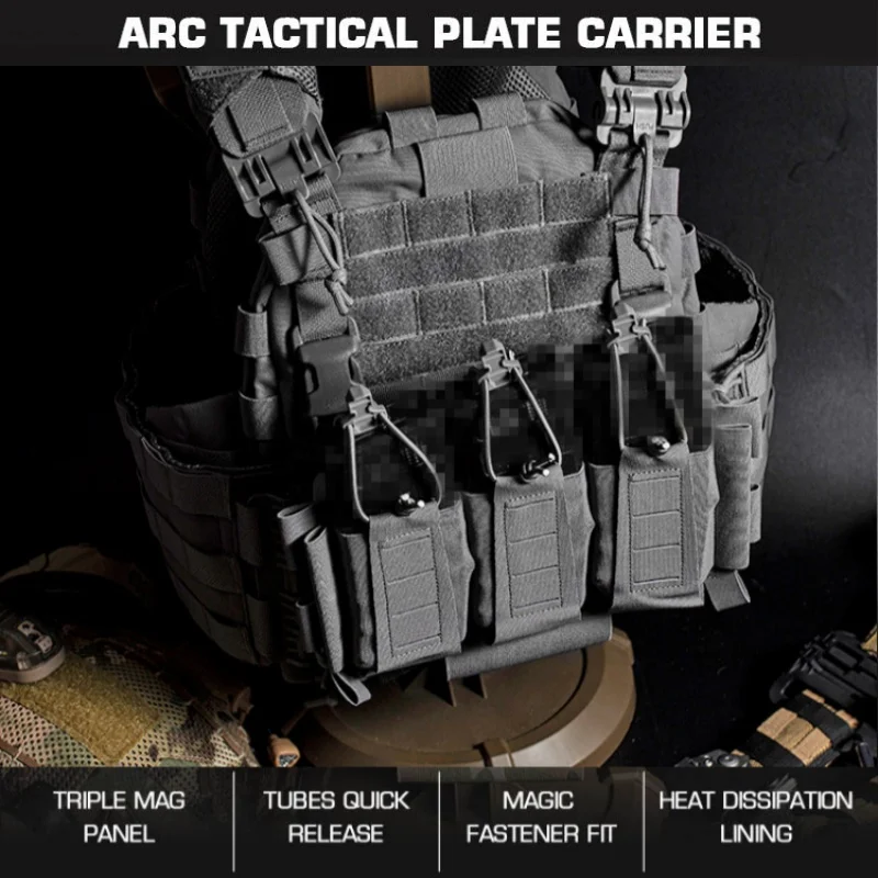 

ARC Outdoor Vest - Mesh-Lined with Quick-Release Tubes System for Hiking & Airsoft