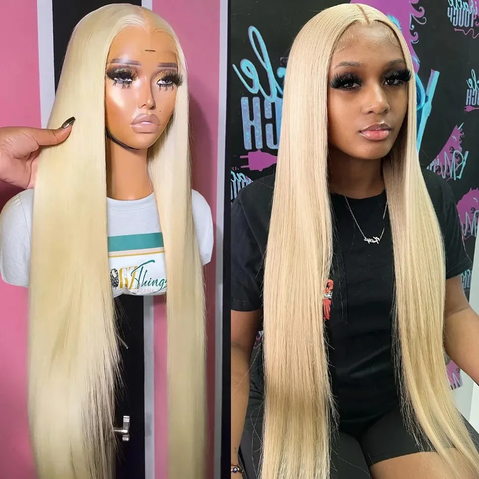 Glueless Wig Human Hair Ready To Wear Bone Straight Front 613 Colored Brazilian On Sale Frontal Hd Lace Wigs 30 Inch For Women