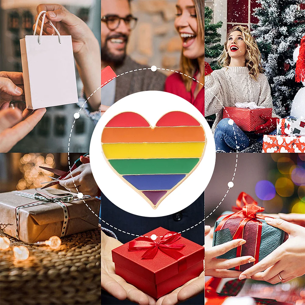 قوس قزح الكرتون البسيطة بروش أزرار فخر معدنية دبابيس تنوعا للجنسين لديكور الملابس على ظهره