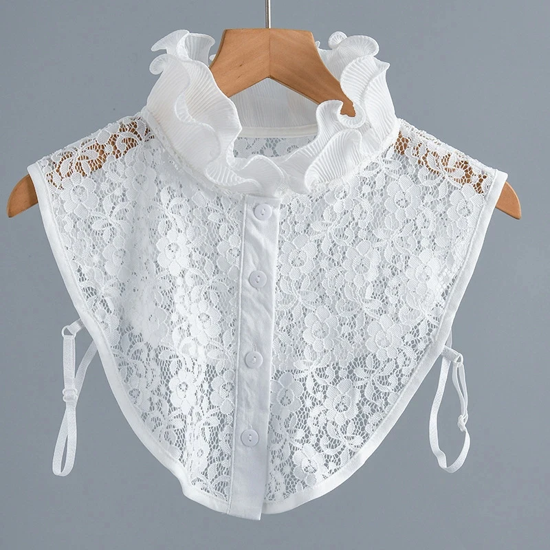 Blouse Tops Layered Ruffle Lace False Collar Sweater Shirt Decorative Fake Collar Detachable Stand Collar Clothes Accessories