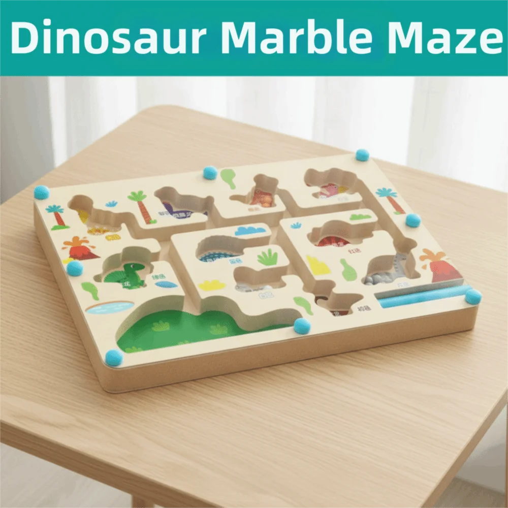 

Wooden Board Magnetic Maze Magnetic Beads Counting Puzzle Magnetic Color Sorting Maze Fine Motor Skills Color Sorting