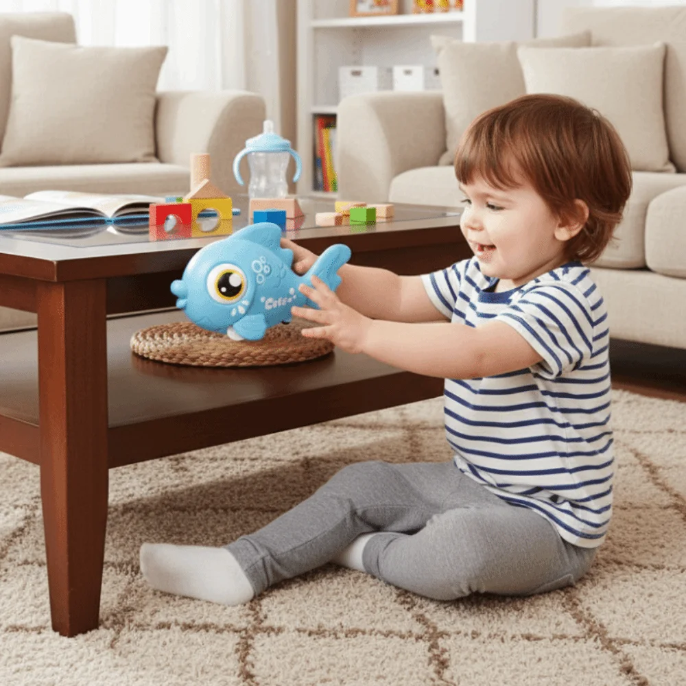 

Cartoon Design Electric Simulation Fish with Sound and Light Electric Powered Electric Fish Swinging Action