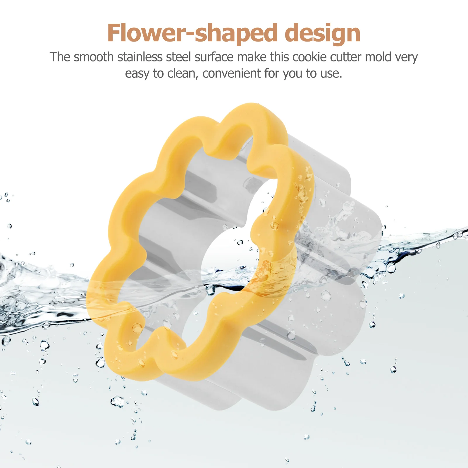 

2Pcs Flower Cookie Cutters Stainless Steel Baking Mold Kitchen Tool for DIY Cake Cookie Egg Cutter Baking Tool