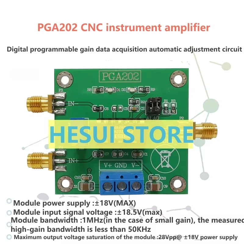

PGA202 digital programmable gain data acquisition automatic adjustment circuit