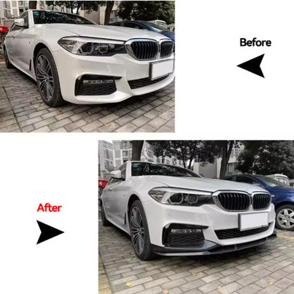

G30 G31 M-Sport For BMW 5 Series 525i 530i 2017-2020 Front Bumper Lip Spoiler Splitter Diffuser Cover Guard Body Kit Gloss Black