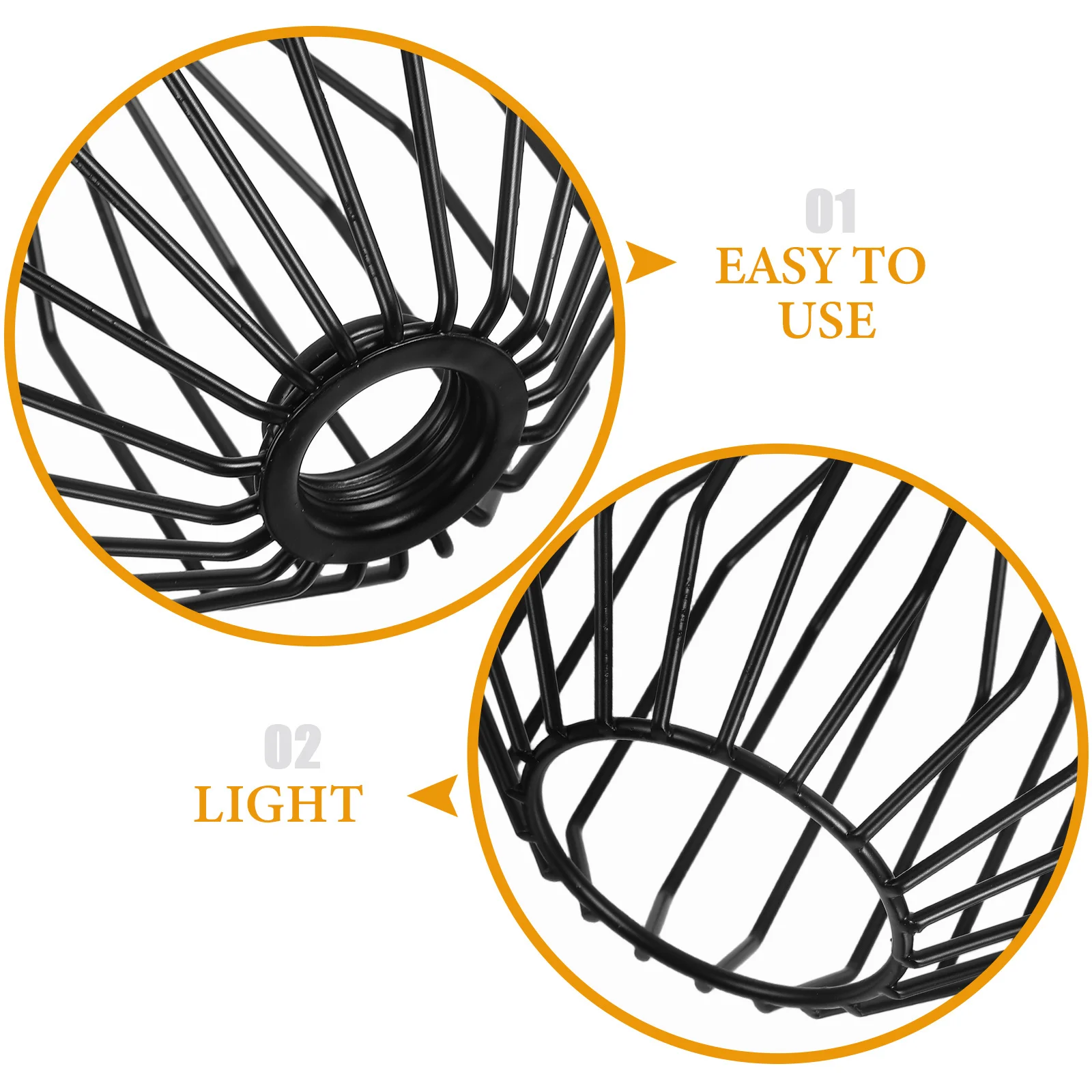 2 szt. Żelazny klosz w kształcie klatki dla ptaków, rustykalny metalowy pokrowiec na lampę, zamiennik do lamp wiszących w stylu industrialnym