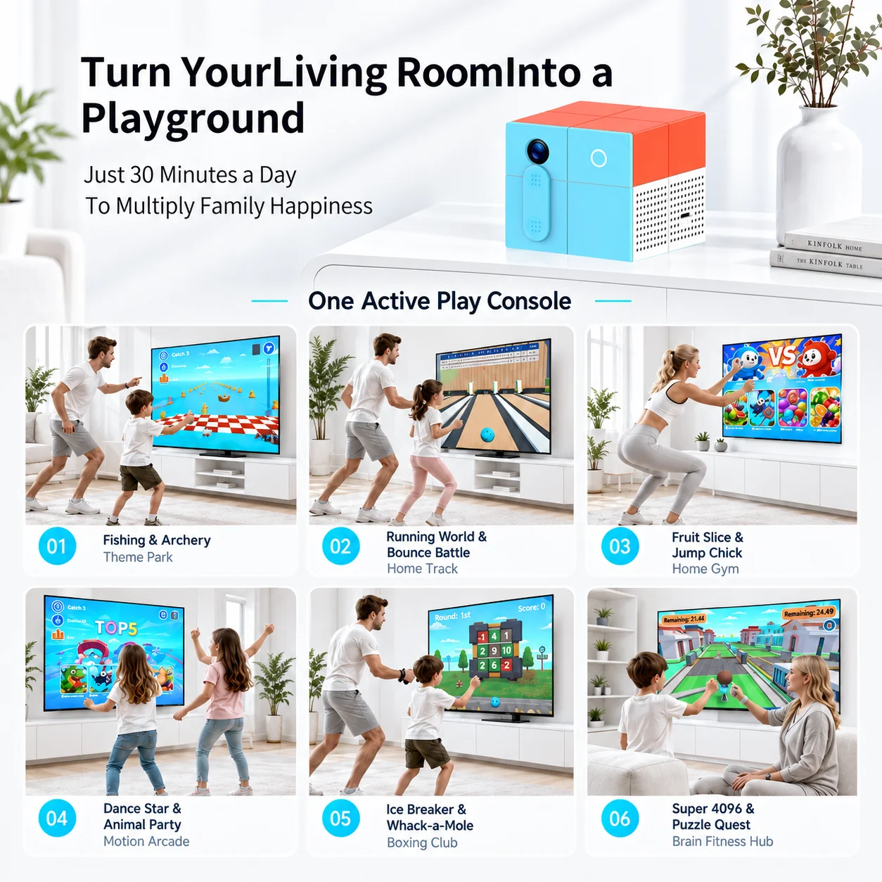 M58 Body‑Sensing Game Box AI Motion Camera Interactive Game Console No Wearable Device Family Multi‑player Entertainment TV Game
