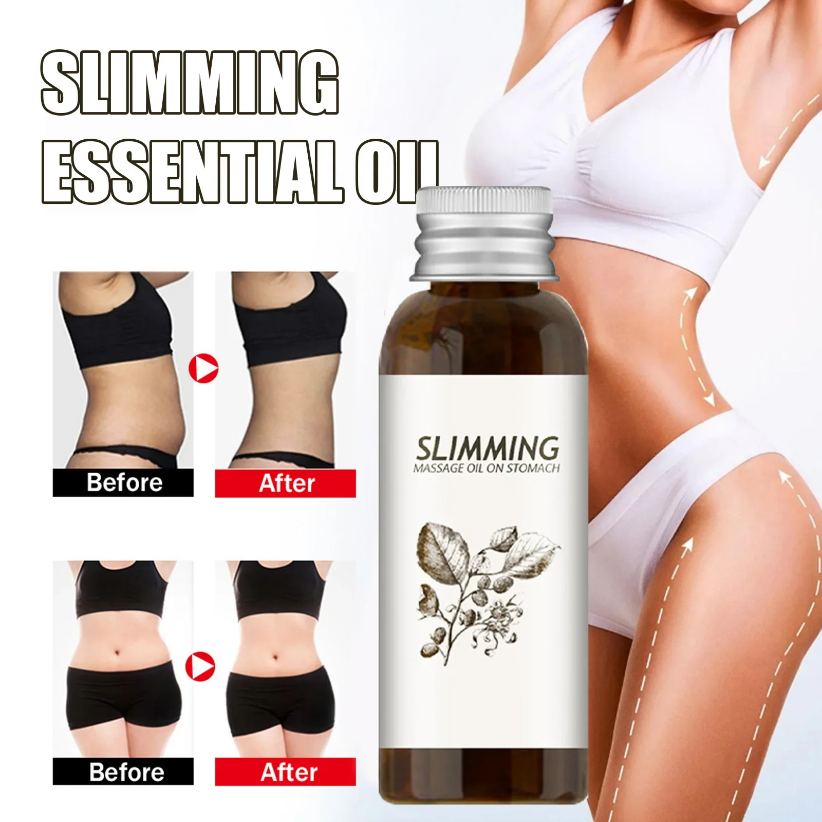 30ml Slimming Essential Oil Body Firming Cream Fat Burning Heat Essential Oil Abdominal and Thigh Massage Essential Oil