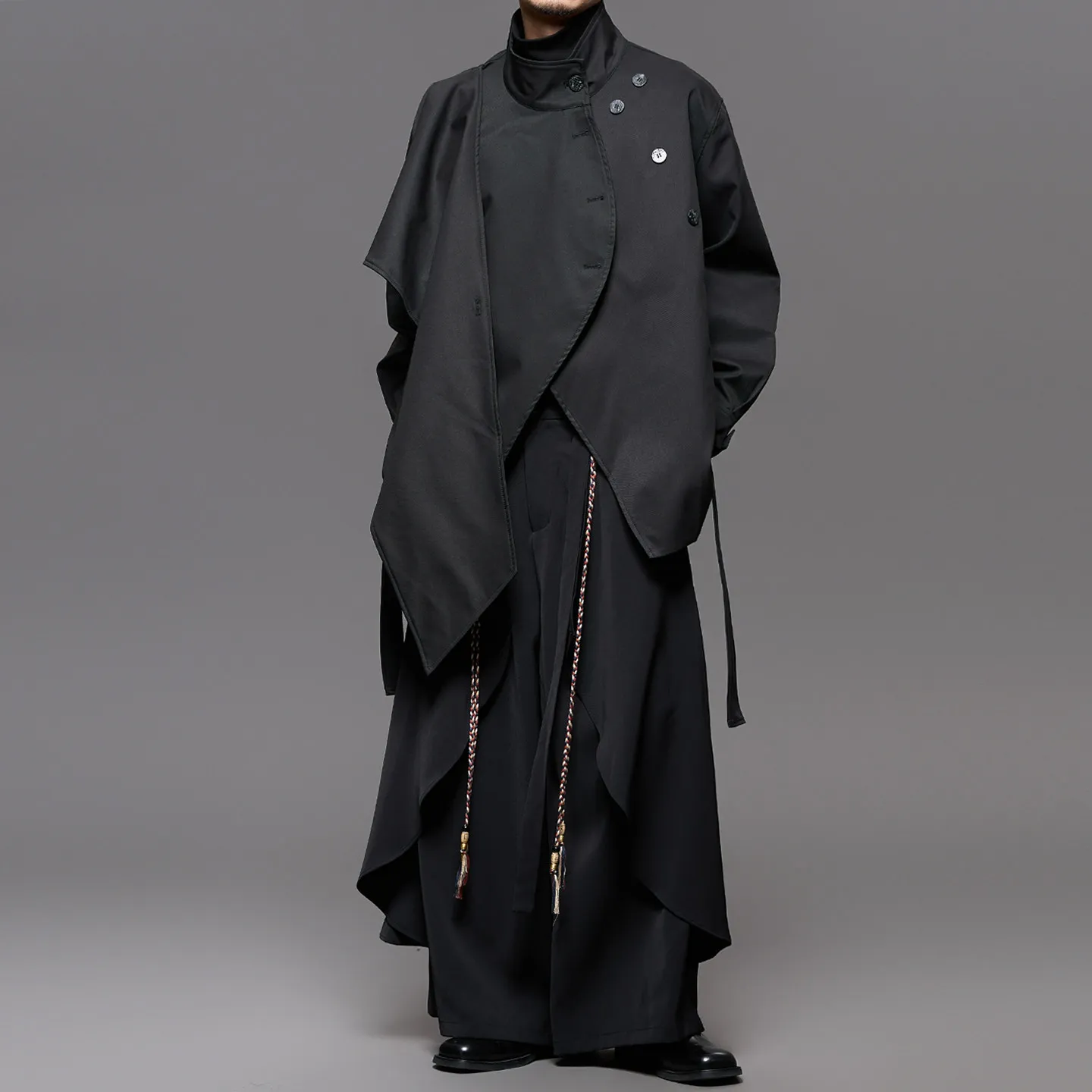 Designer Model Dark Fake Two-Piece Cut Men's and Girls' Stand Collar Japanese Fashion Jacket Jacket