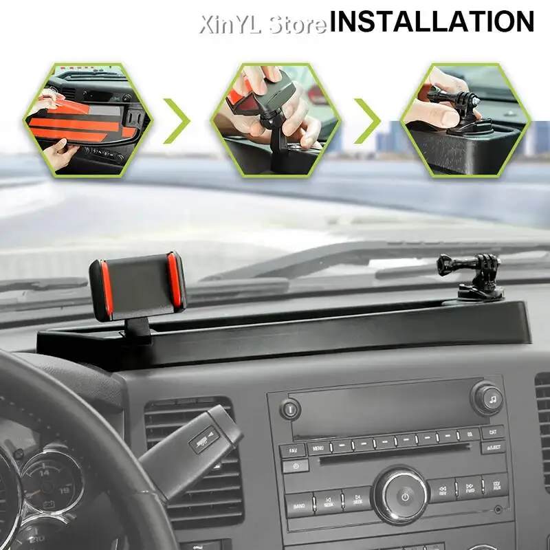 

Car ABS Dashboard Phone Holder and Storage Box Combo For Chevy Silverado/GMC-SIERRA 2007-2013 Car Accessories Black