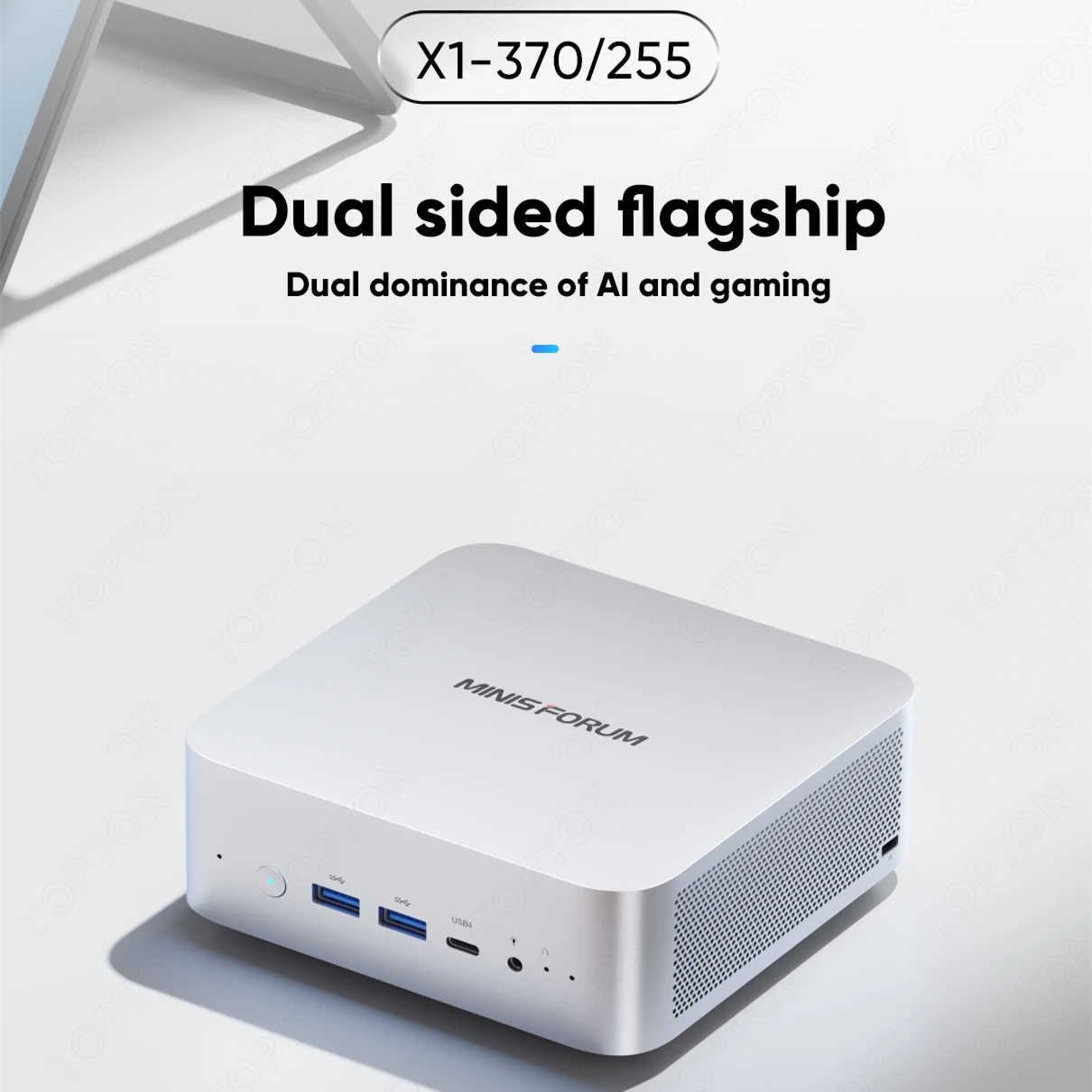 MINISFORUM AI X1 370 ミニPC AMD Ryzen AI 9 HX 370(12コア/24スレッド) デスクトップパソコン HDMI | DP? | 2xUSB 4 出力 2xRJ45 WiFi7 サポート AI