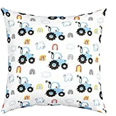 Vehicle white decorative pillowcase, short plush square cushion cover, sofa bedroom living room pillowcase decoration