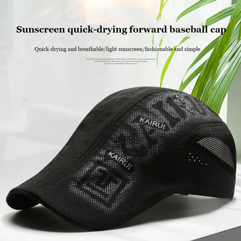 Herenmode Snel Droog Ademend Baret Zomer Outdoor Golf Zon Bescherming Forward Hoed Voor Mannelijke Dunne Kpop Schaduw Massief zweet Cap