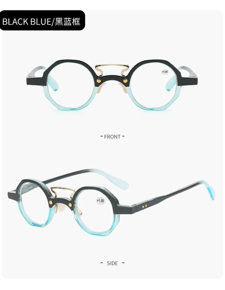 Blaulichtblockierende Lesebrille für Mann und Frau, Retro-Presbyopie-Brille mit rundem Rahmen zum Lesen, 1,0 1,5 2,0 2,5 3,0 3,5 – Detail 11