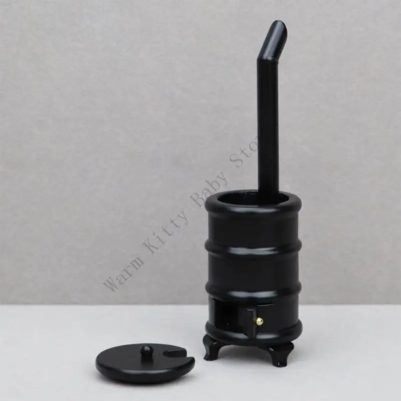 

New 1/12 Scale Dollhouse Mini Stove Chimney Model Miniature Wooden Stove With Chimney For Doll House Kitchen Furniture Toy