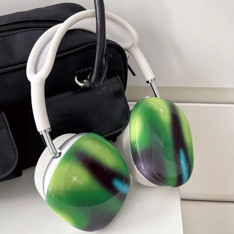 

INS Japanese Korean Style y2k Green Aurora Protective Case For Apple Airpods Max Earphone Cases Headphone Funda For Airpods Max2