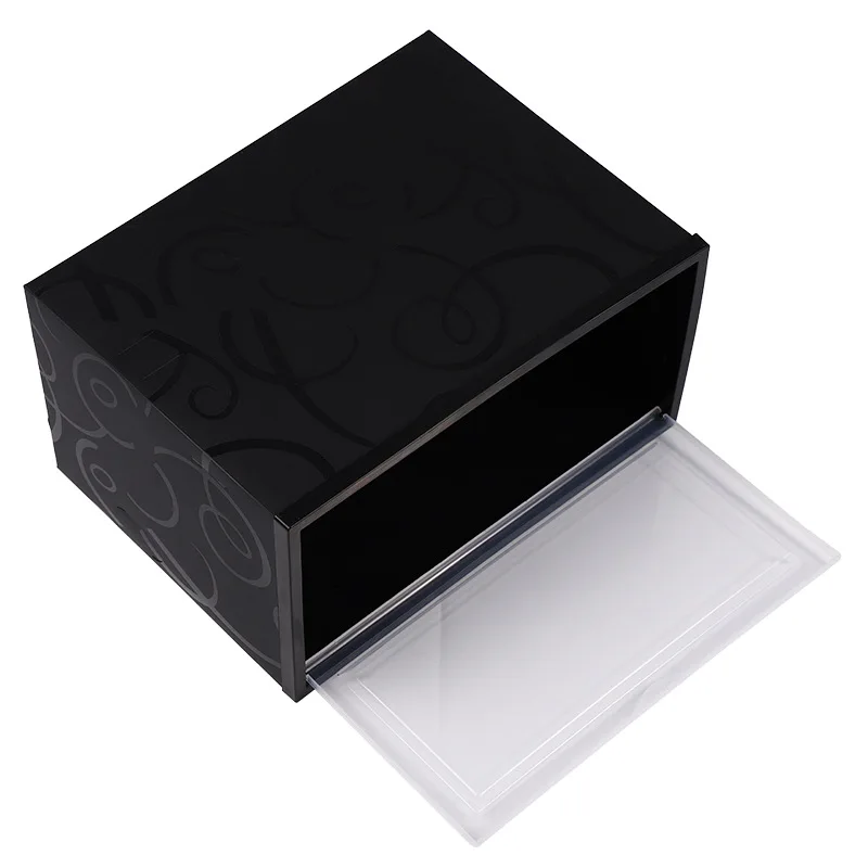 1pes Simple atmospheric pressure flower moon black and white dust-proof shoe storage box with large shoe box on the side