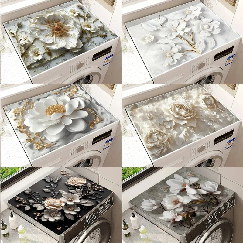 Washing Machine Covers Dust Proof Water Absorbent Protective Floral Fashion Bedside Cupboard Portable Dust Cover Home Decoration